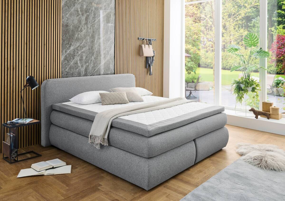 Boxspringbett Madeira Silbergrau Liegefläche B/L: ca. 180x200 cm