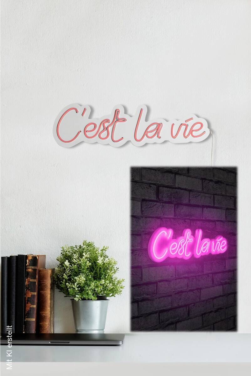 Opviq LED-Wandleuchte rosa PVC B/H/T/L: ca. 50x14x2x50 cm