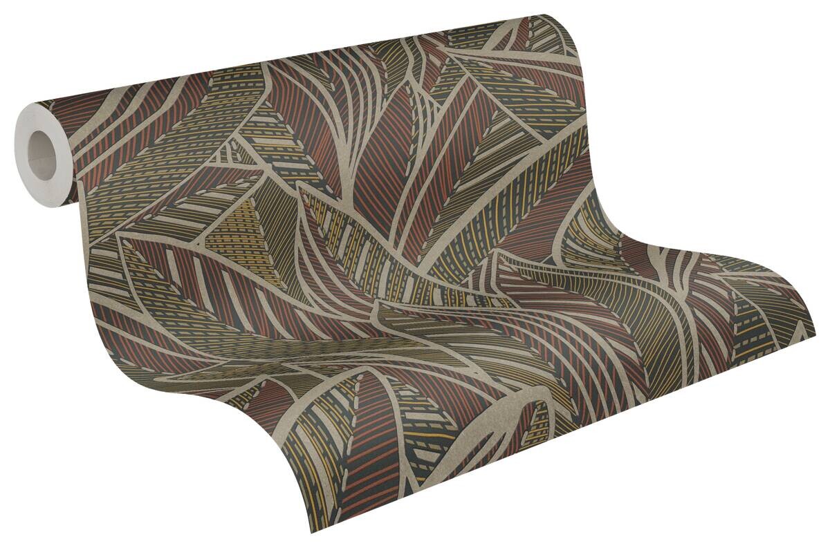 A.S.Creation Vliestapete gelb rot braun B/H/D: ca. 53x1005x9,7 cm