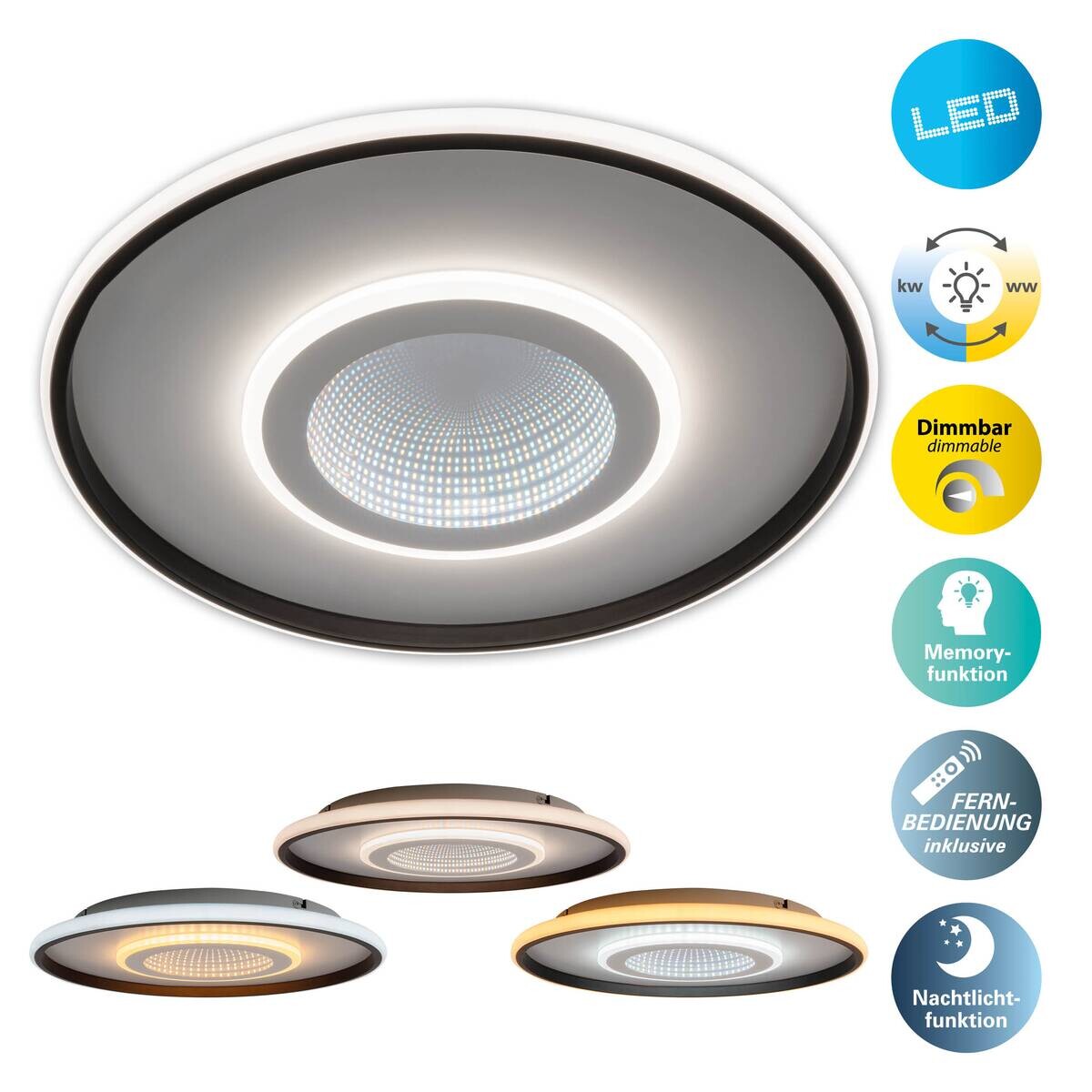 Näve Leuchten Deckenleuchte 1408277 Redona weiß Kunststoff Metall H/D: ca. 6x50 cm null 3 Brennstellen