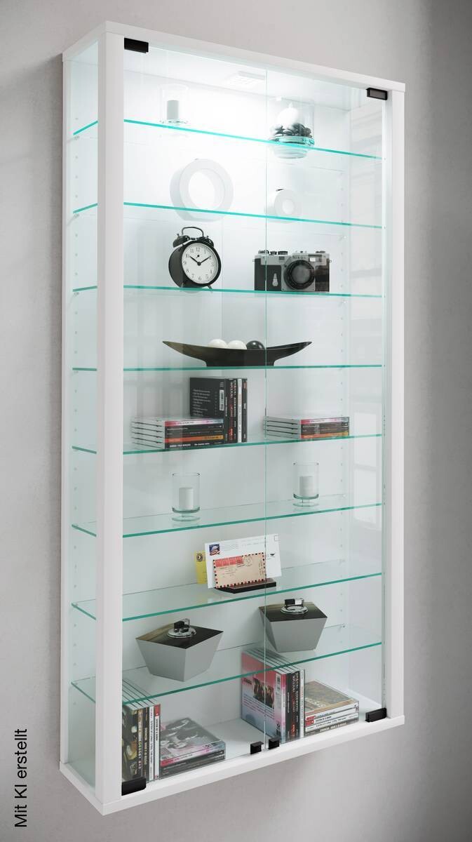 Vitrine Vitrosa Maxi weiß Holzwerkstoff Glas B/H/T: ca. 59x113x18 cm