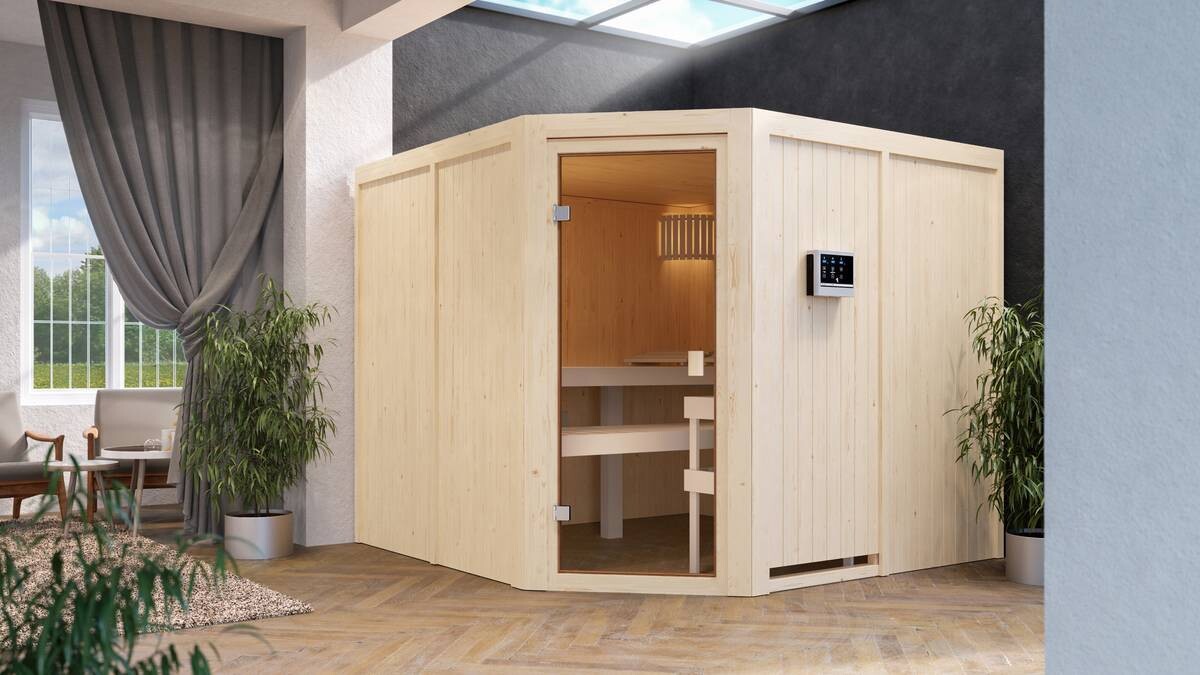 Karibu Sauna Ervin Eck B/H/T: ca. 231x198x231 cm