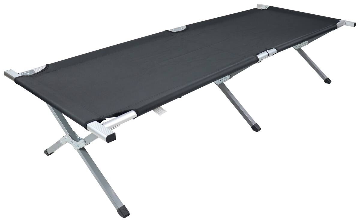 VCM Feldbett Tosali schwarz Textilene B/H/L: ca. 70x45x210 cm