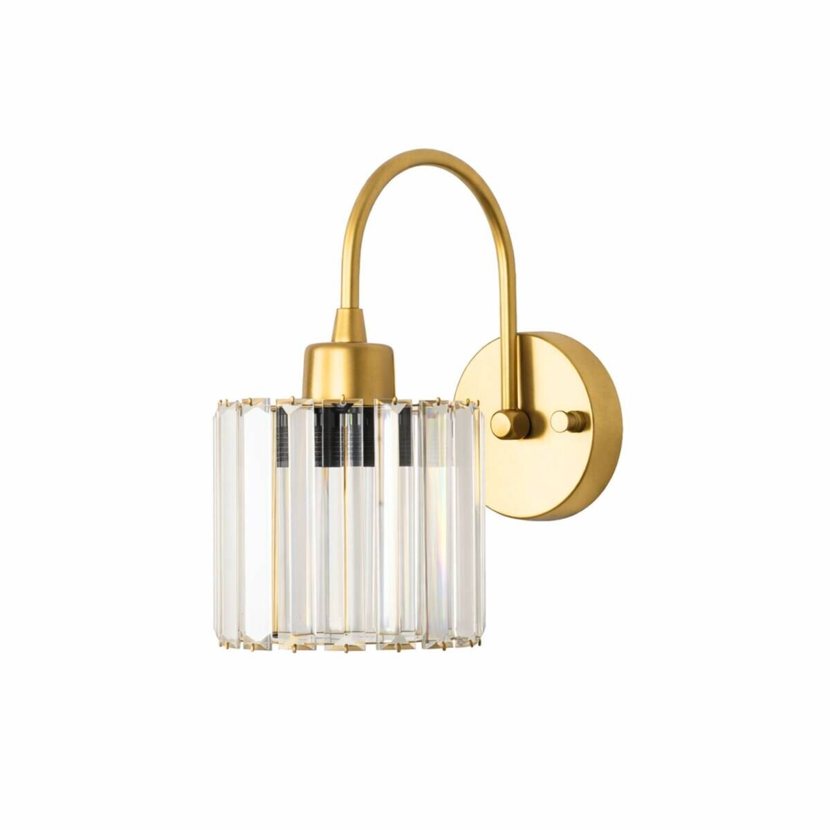 Wandleuchte gold Glas Metall B/H/T/L: ca. 23x23x23x13 cm E27 1 Brennstellen