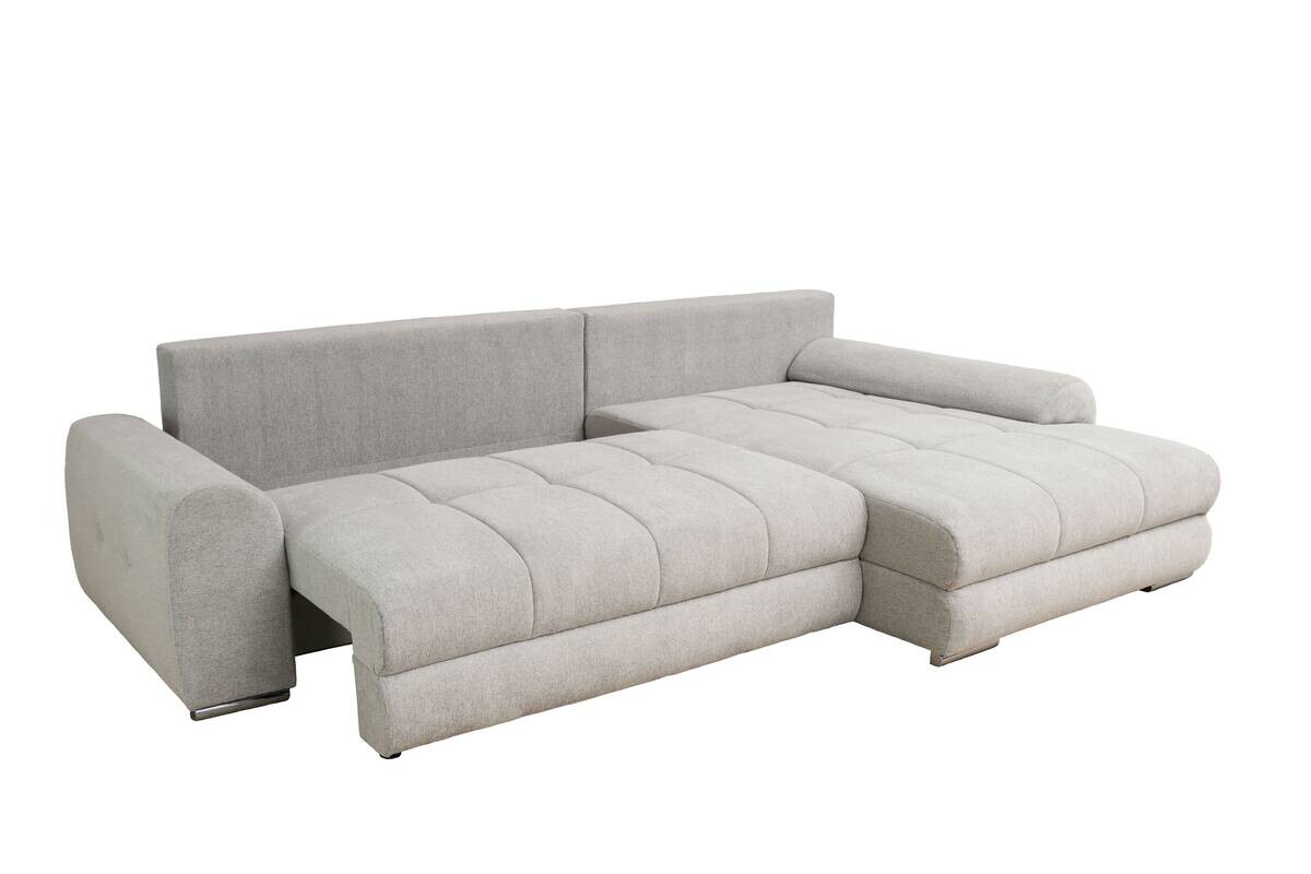 Ecksofa mit Bettfunktion und Bettkasten Lorenz taupe Microfaser B/H/T: ca. 284x74x180 cm