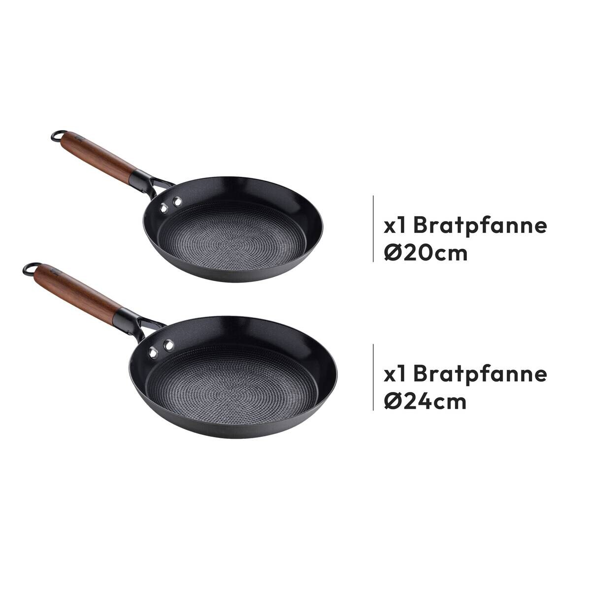 MASTERPRO Pfannenset ODIN schwarz Eisen 2 tlg.