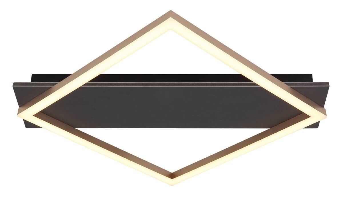 GLOBO LED-Deckenleuchte Opal champagner mattschwarz Metall Kunststoff MDF B/H/L: ca. 46,7x6x52 cm 1 Brennstellen