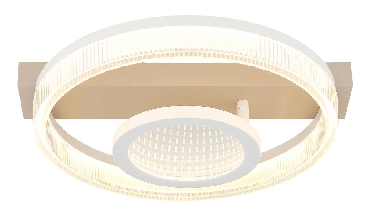 GLOBO Deckenleuchte transparent weiß sand Metall Kunststoff B/H/L: ca. 33x10x36 cm 1 Brennstellen