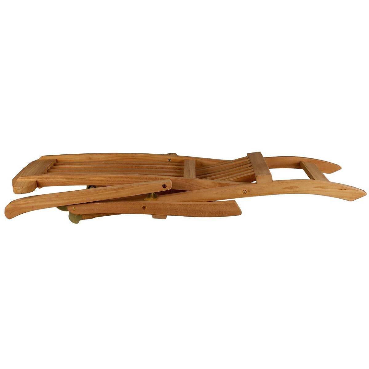 VCM Gartenliege Florentine braun Holz B/H/L: ca. 60x90x160 cm