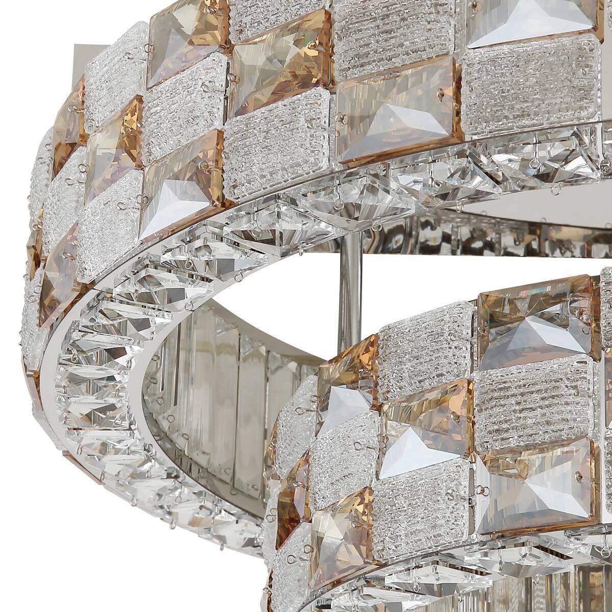 GLOBO LED-Deckenleuchte transparent Chrom Glas Metall H/D: ca. 24,5x61 cm 1 Brennstellen