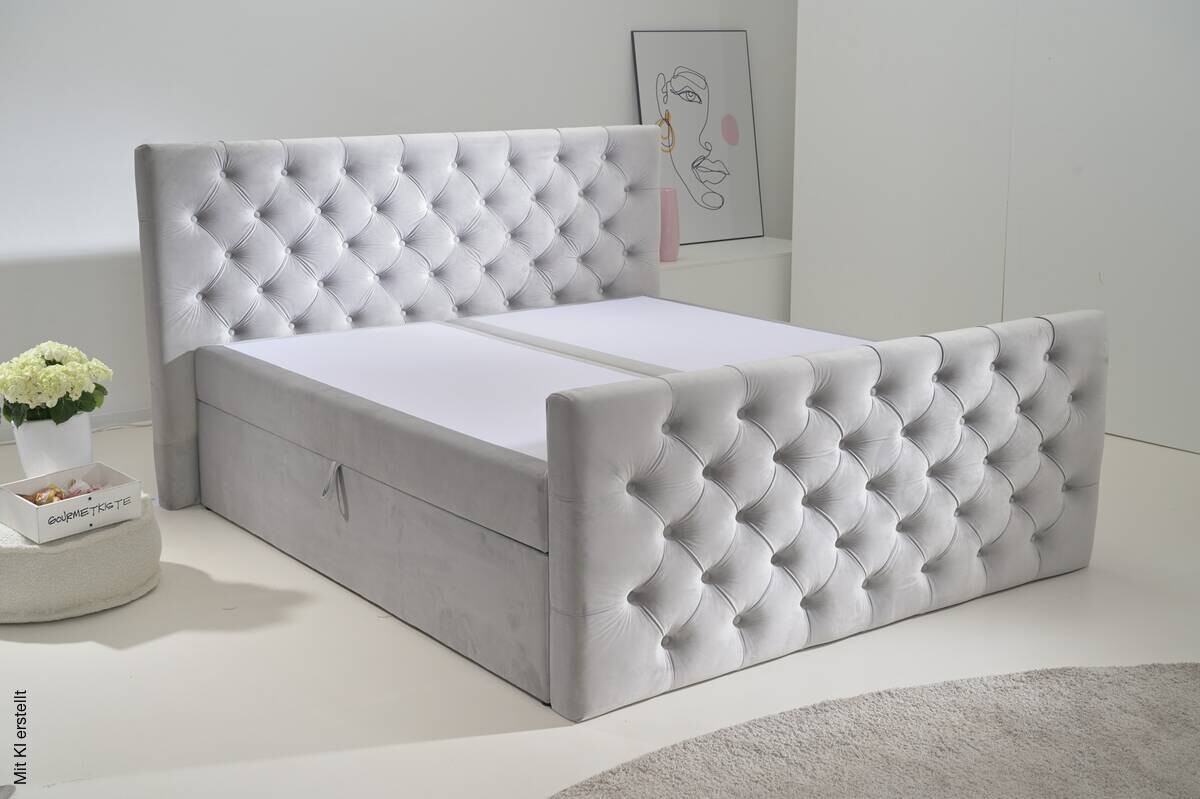 Boxbett Glow Silbergrau Liegefläche B/L: ca. 180x200 cm
