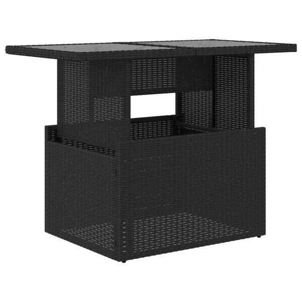 vidaXL Gartentisch schwarz Glas B/H/L: ca. 55x73x100 cm