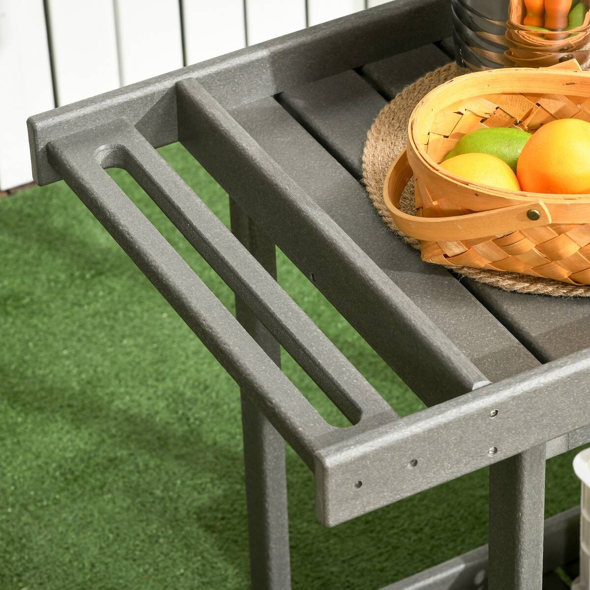 Outsunny Servierwagen dunkelgrau Kunststoff B/H/L: ca. 50x80x87 cm