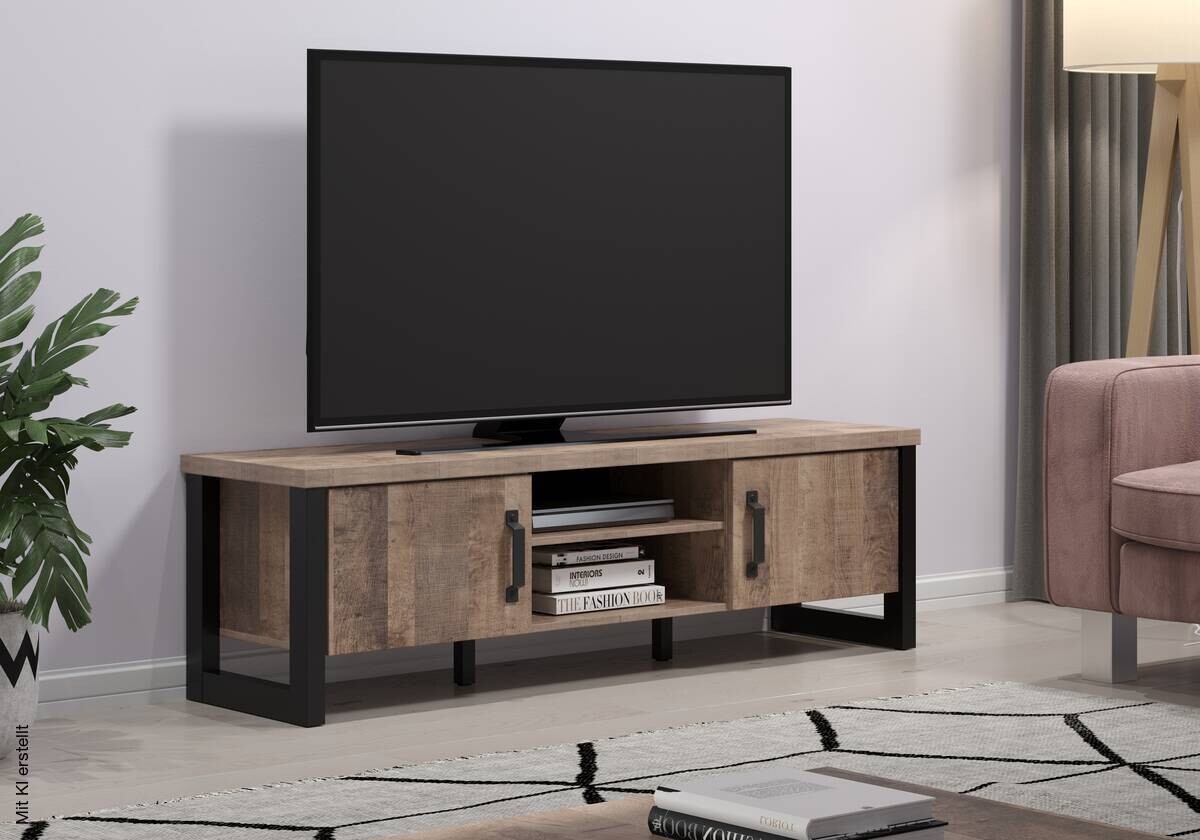TV-Lowboard Emile Eiche Tabak Nachbildung B/H/T: ca. 166x50x45 cm