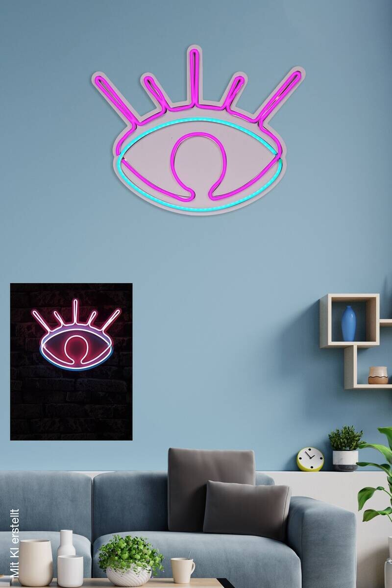 Opviq LED-Wandleuchte rosa blau PVC B/H/T/L: ca. 38x30x3x38 cm