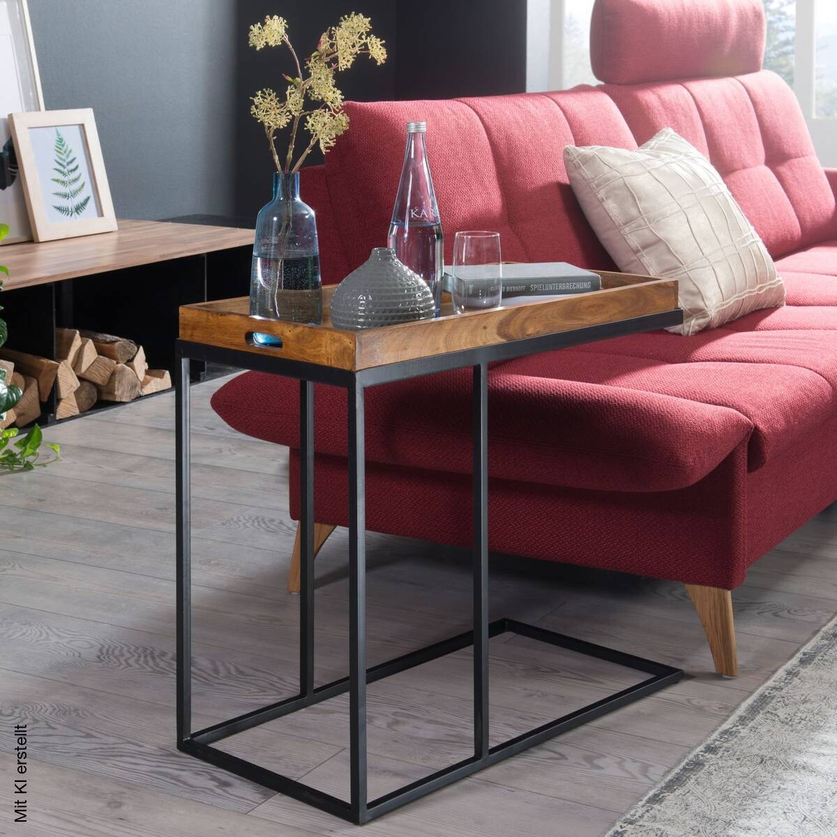 Beistelltisch rosenholz Nachbildung Holz B/H/T: ca. 70x65x34 cm