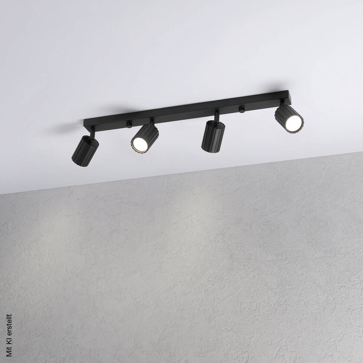 Lamkur Strahler Prisma schwarz Stahl B/H/L: ca. 6,5x16,5x81 cm 4 Brennstellen