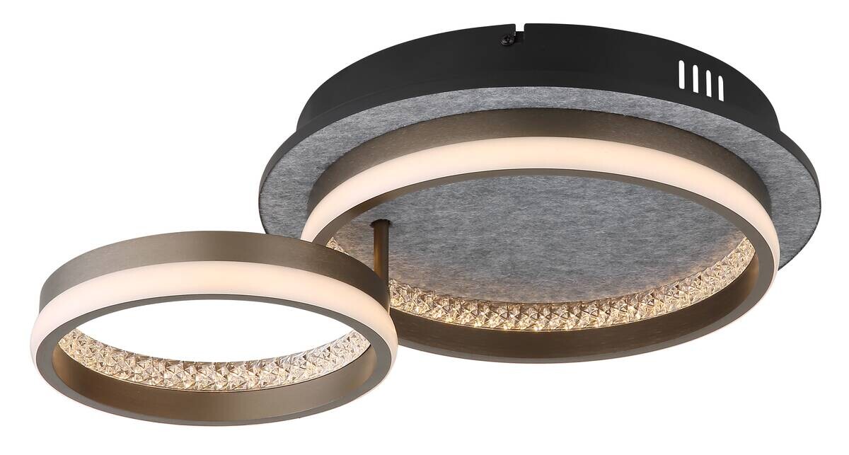 GLOBO Deckenleuchte mattschwarz dunkelgrau Aluminium Metall B/H/T/L: ca. 34x14x47,2x47,2 cm 1 Brennstellen