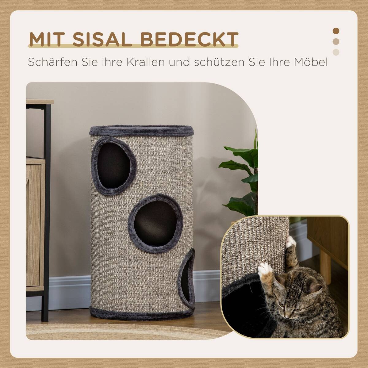 PawHut Tier-Zubehör grau Polypropylen B/H/L: ca. 38x38x70 cm