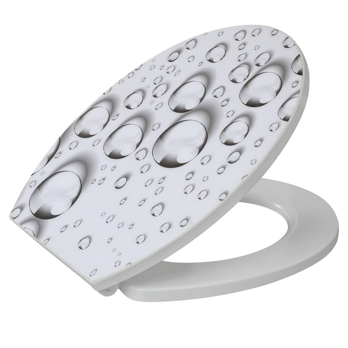 POCOline WC-Sitz Wassertropfen hellgrau Duroplast