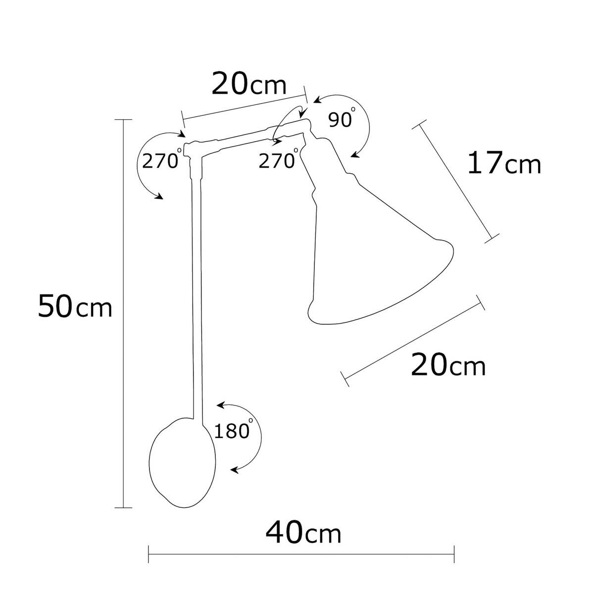 Opviq Wandleuchte Metall B/H/L: ca. 20x56x20 cm E27 1 Brennstellen