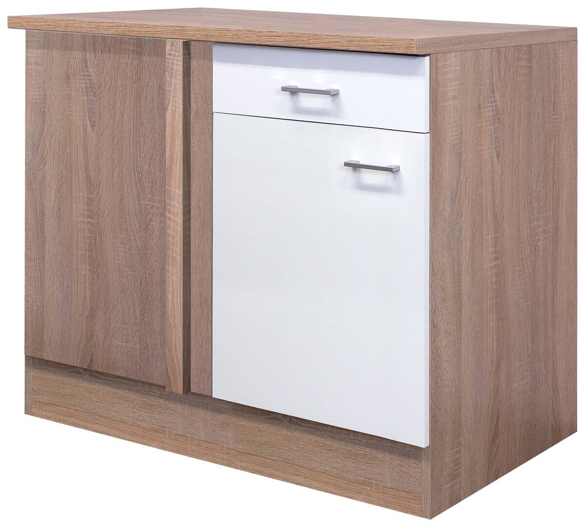 Eckunterschrank Samoa weiß Eiche Nachbildung B/H/T: ca. 110x85x60 cm