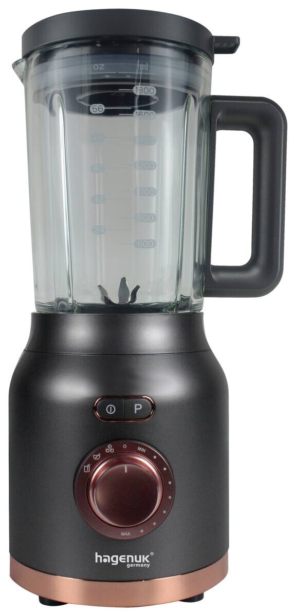 Hagenuk Standmixer BL-1200G schwarz roségold Kunststoff Glas B/H/T: ca. 22x42x21 cm