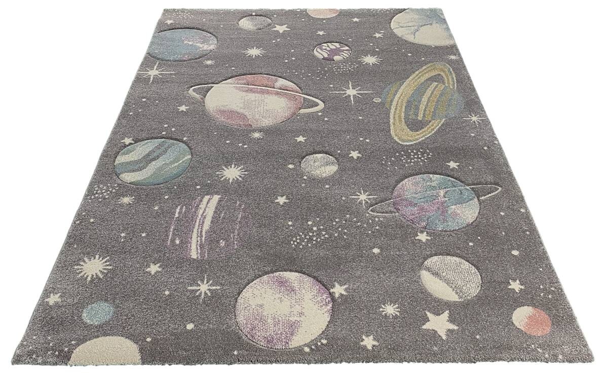 Merinos Teppich Pastel Kids grau B/L: ca. 120x170 cm
