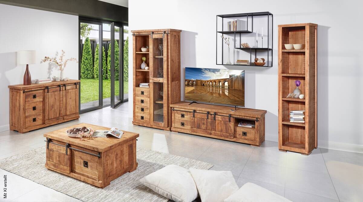 Sideboard Kongo sägerau natur B/H/T: ca. 145x85x47 cm