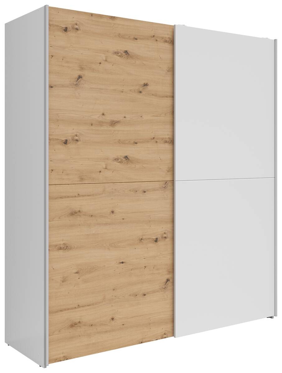 Schwebetürenschrank Time weiß Eiche Artisan Nachbildung B/H/T: ca. 170,3x190,5x59 cm