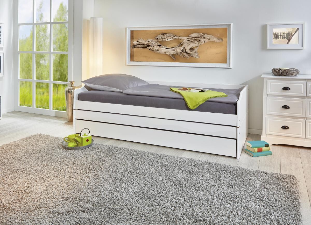 Funktionsbett Lotar weiß Liegefläche B/L: ca. 90x200 cm