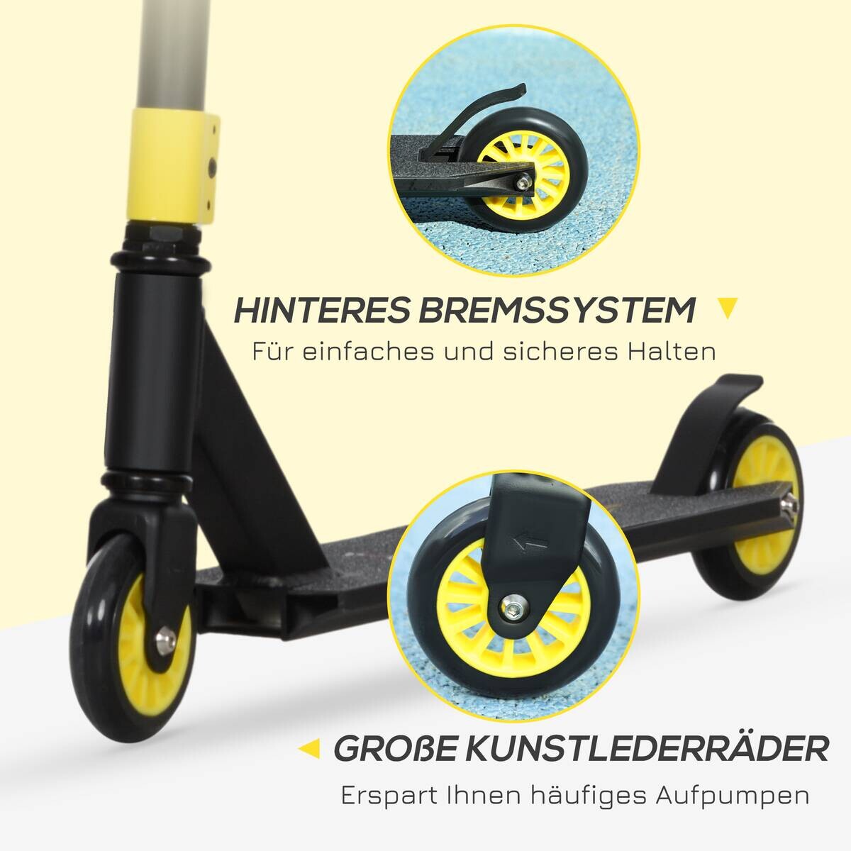 HOMCOM Stuntscooter gold B/H/L: ca. 47,2x86x68 cm