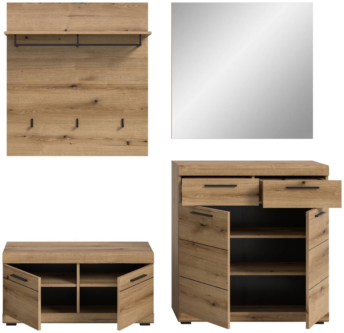 Garderobe SCOUT Evoke Oak Nachbildung B/H/T: ca. 195x197x40 cm