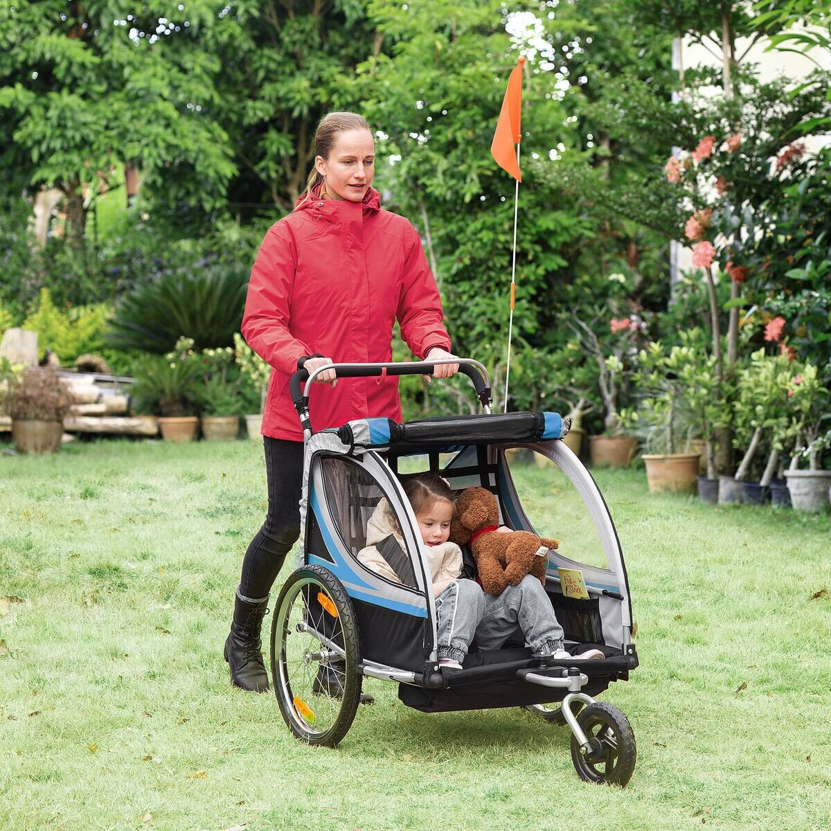HOMCOM Fahrrad-Zubehör blau blau B/H/L: ca. 75x142x101 cm