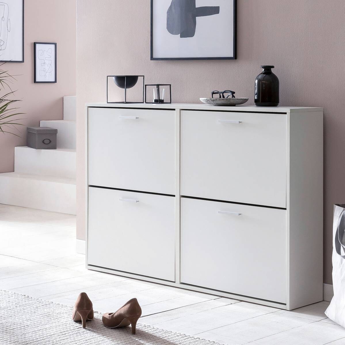 Schuhschrank weiß weiß B/H/T: ca. 120x81x24 cm