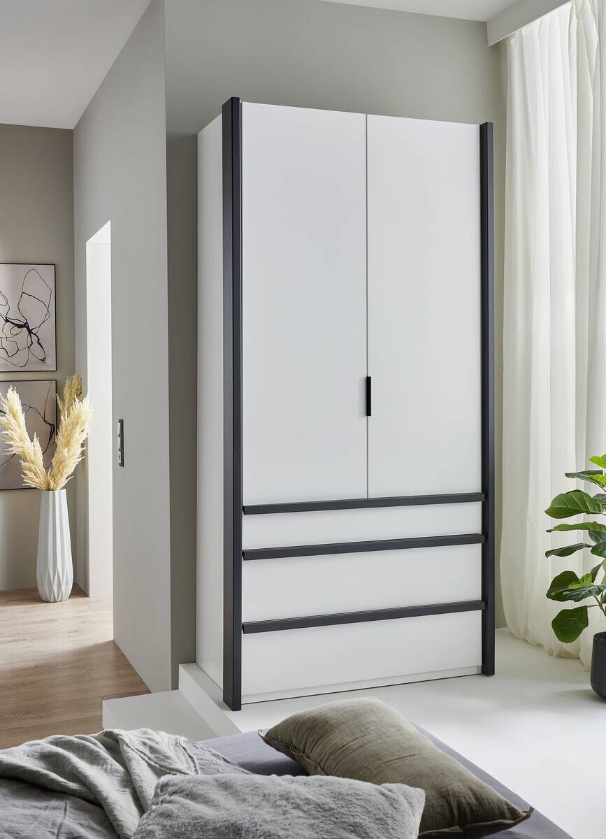 Kleiderschrank Oxford weiß B/H/T: ca. 100x216x58 cm