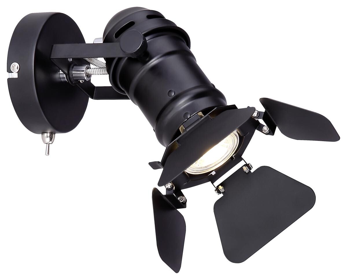 GLOBO Spot Egon schwarz Metall B/H/T: ca. 16x22x25 cm GU10 1 Brennstellen