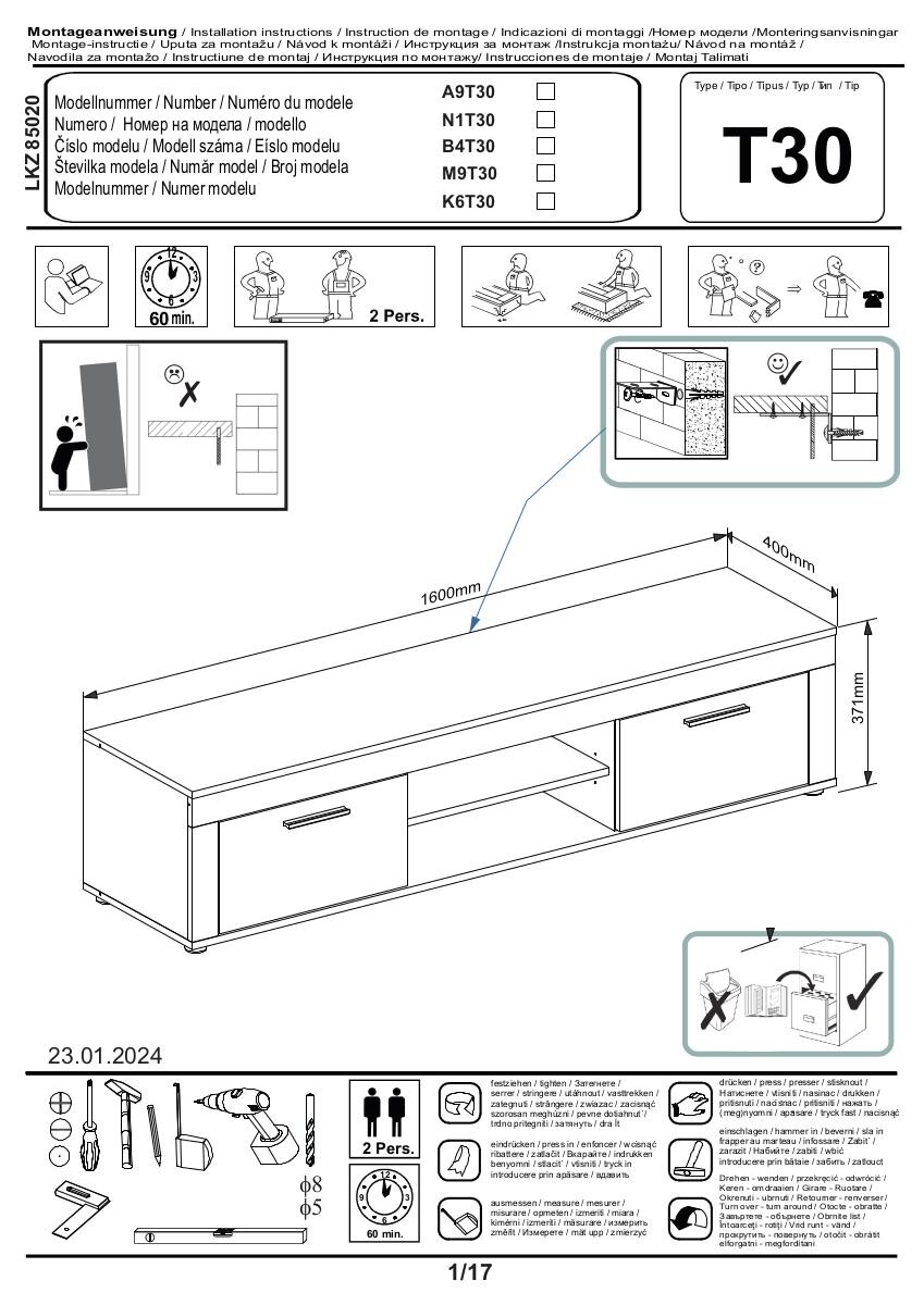 Lowboard Jam Eiche Wotan Nachbildung weiß B/H/T: ca. 160x37x40 cm