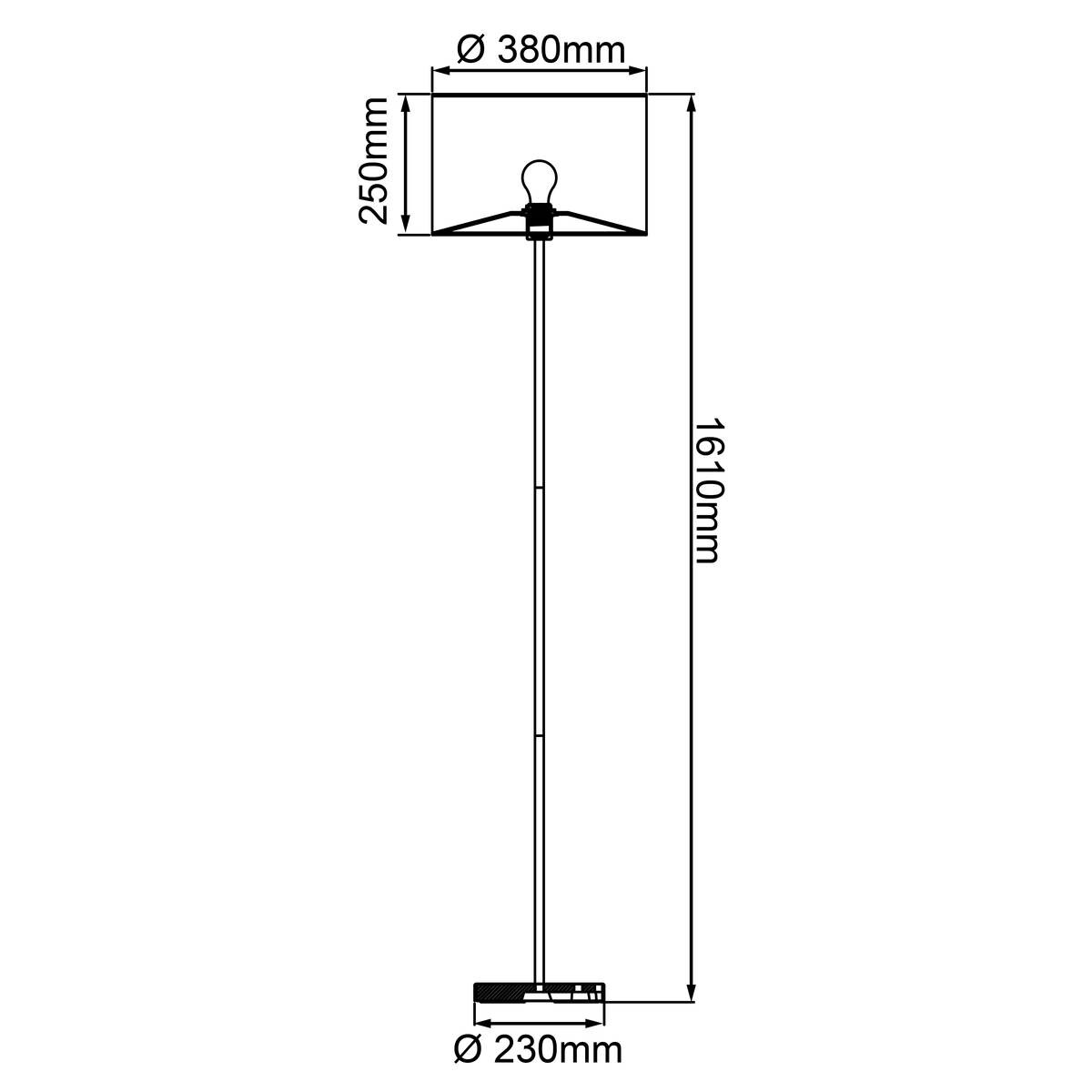 Brilliant Stehlampe Romm 93140/76 natur schwarz Holz Metall H/D: ca. 161,5x38 cm E27 1 Brennstellen