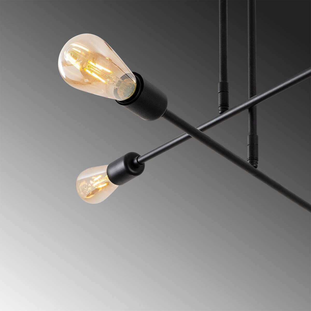 Opviq Deckenleuchte Flower schwarz B/H/T/L/D: ca. 70x40x70x70x70 cm E27 4 Brennstellen