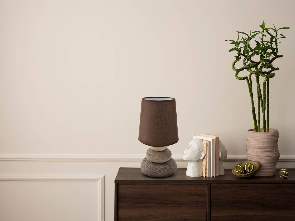 Näve Leuchten Tischleuchte 3045214 braun Keramik B/H/T: ca. 16x31x16 cm E14 1 Brennstellen