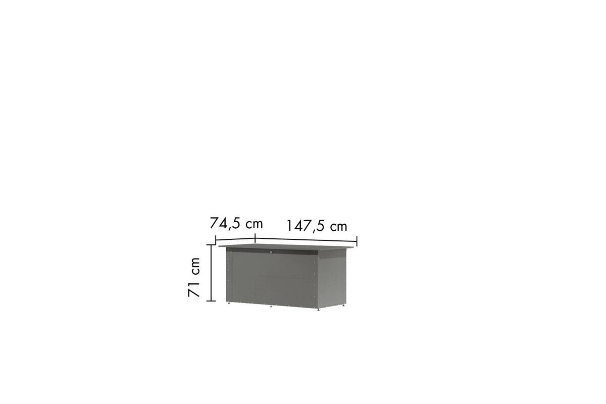 Karibu Metallbox Kailua 1 grau Metall B/H/T: ca. 134x71x62 cm