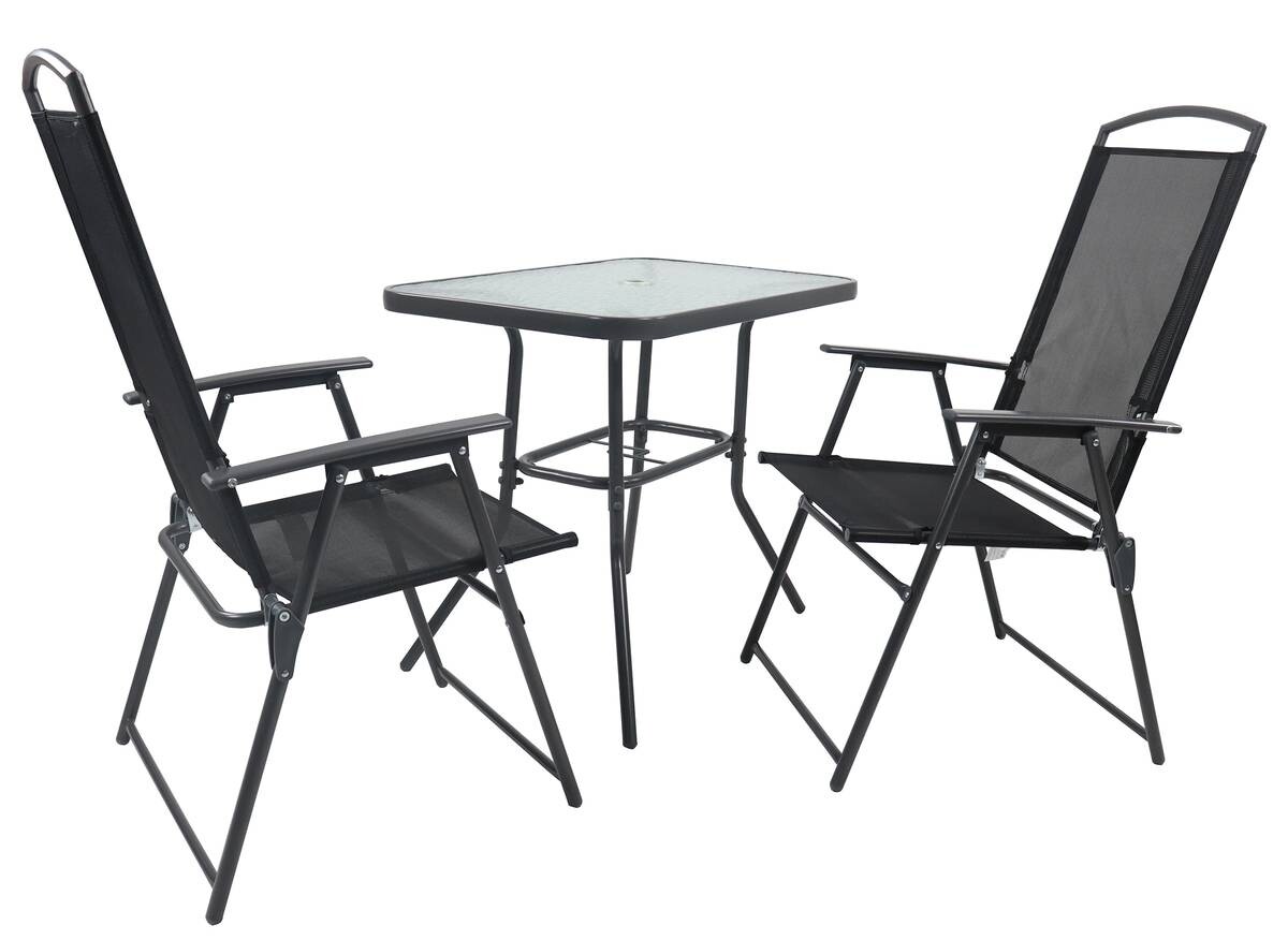 VCM Gartensitzgruppe anthrazit Stahl B/H/T: ca. 80x70x55 cm