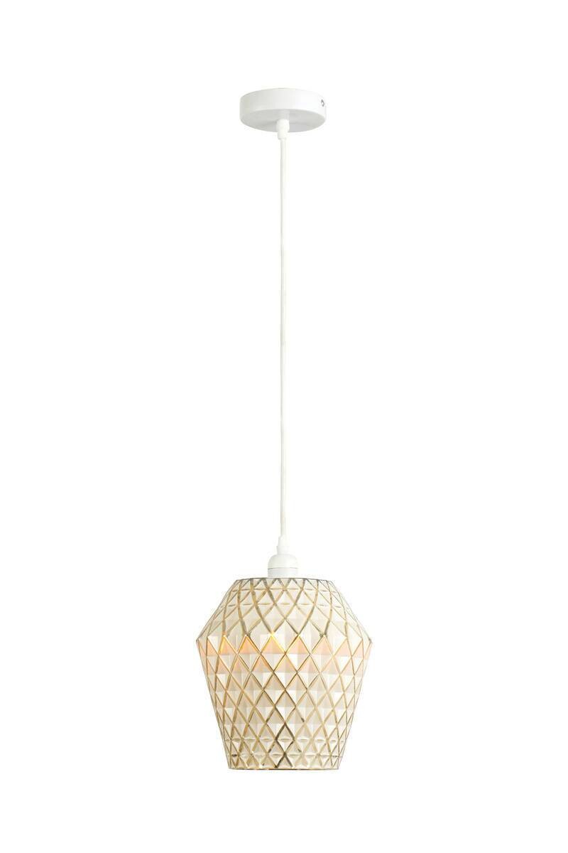 Kayoom Pendelleuchte Lumi weiß gold Glas B/H/L: ca. 20x27x20 cm E27 1 Brennstellen