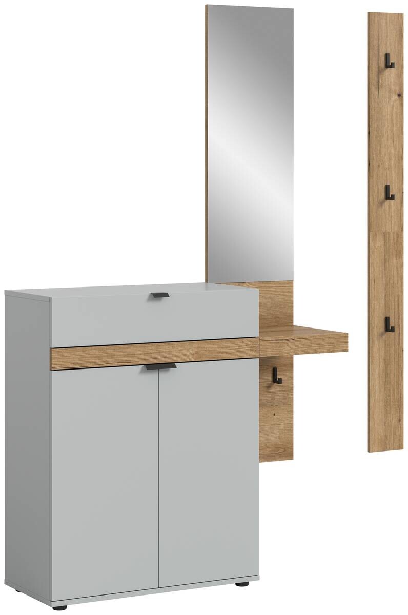 Garderobe Naro weiß Evoke Oak Nachbildung B/H/T: ca. 148x194x37 cm