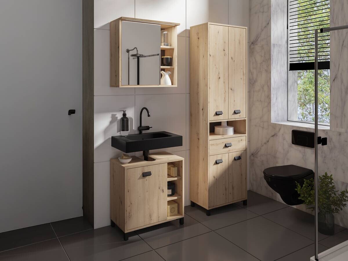 Badezimmer-Set WELLNESS, Set 3-tlg. Eiche