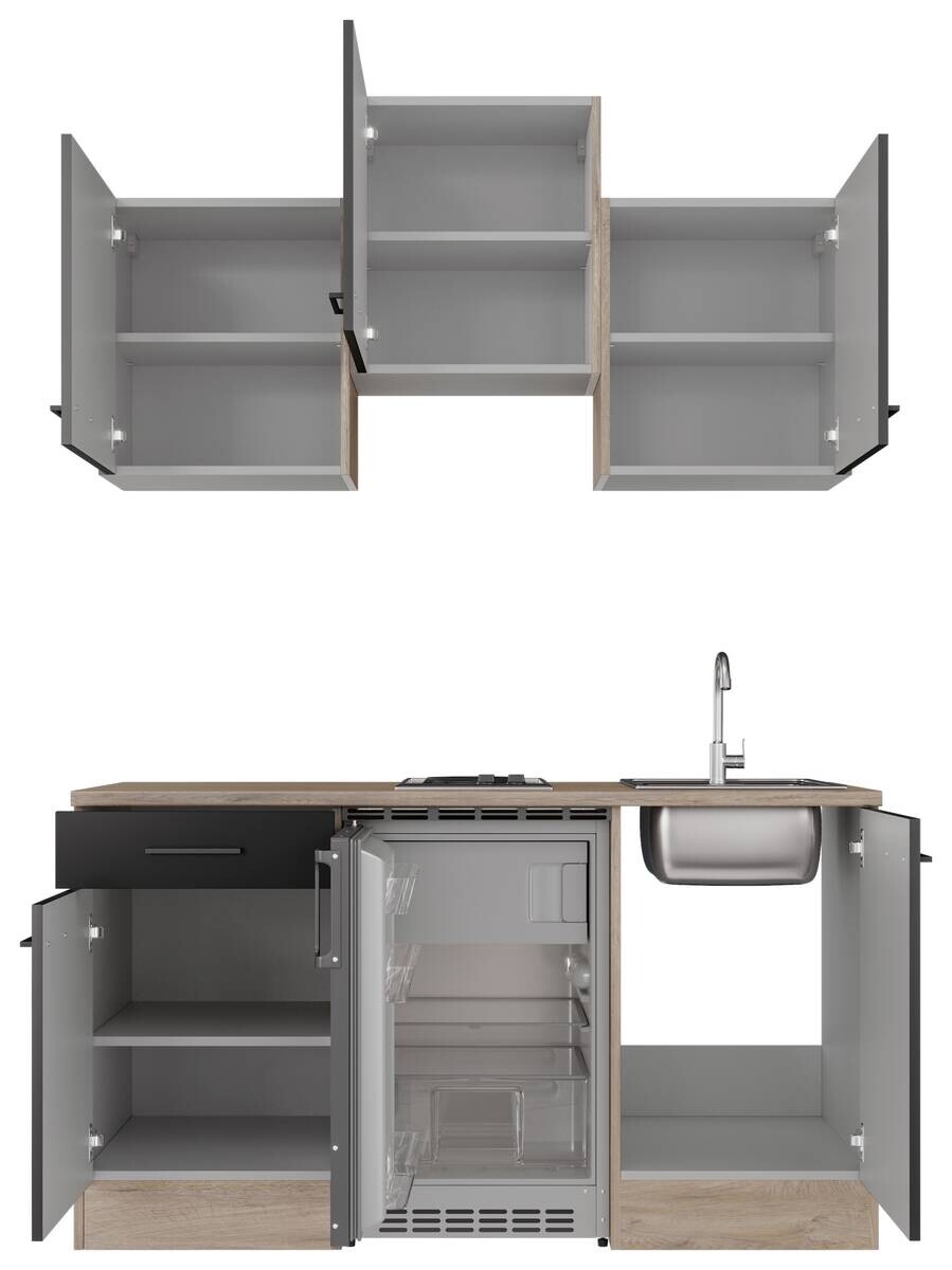 Küchenblock Capri schwarz B/H/T: ca. 151x226x60 cm