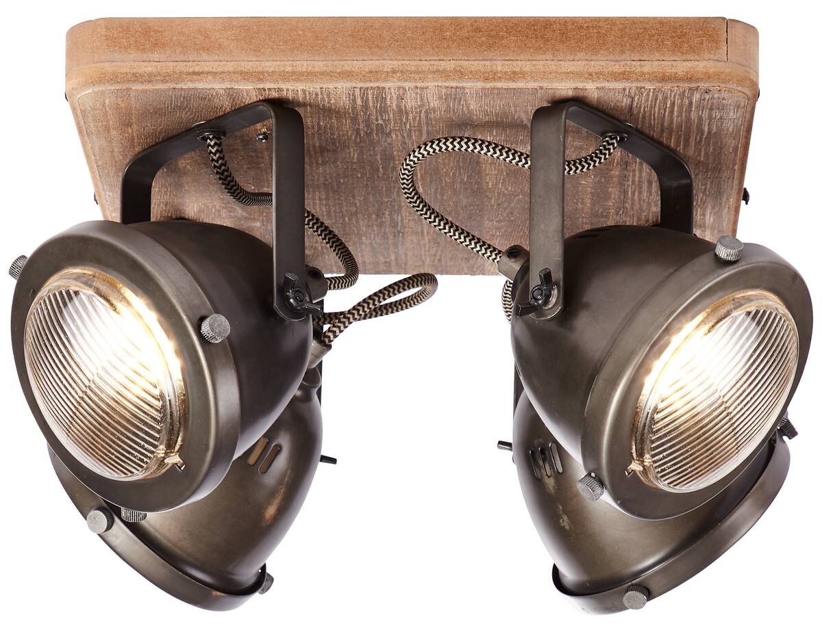 Brilliant Deckenleuchte Carmen Wood 72035/84 braun Metall Holz B/H/L: ca. 29x17,5x29 cm GU10 4 Brennstellen