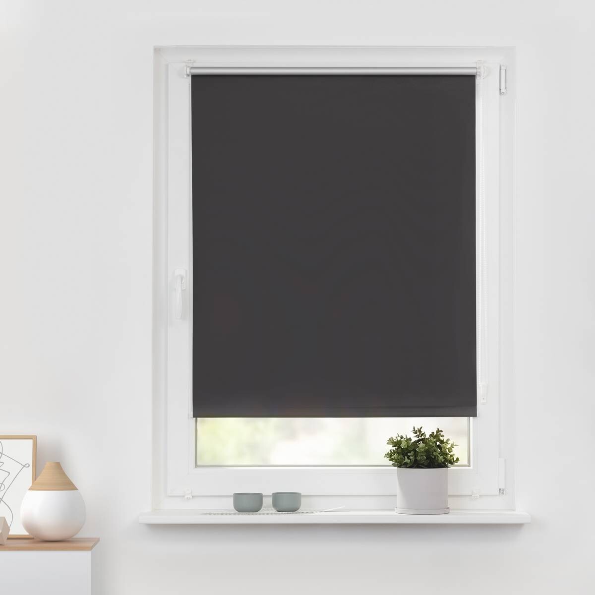 LICHTBLICK Thermo Klebe-/Klemmrollo Verdunklungsqualität anthrazit B/L: ca. 80x150 cm
