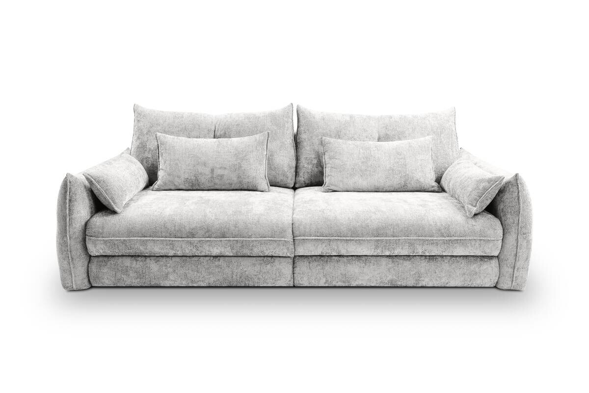 Big Sofa Delphine silber Microfaser B/H/T: ca. 246x74x119 cm